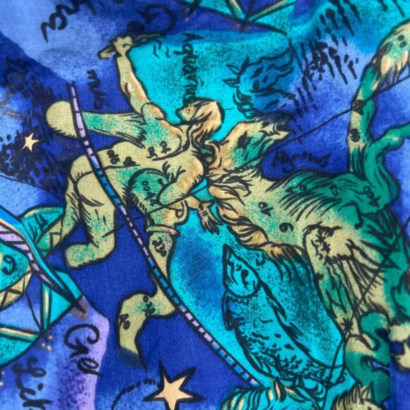 Studio Sportif Silk Jacket Purple Blue Astrological Print Vintage 80s Size L - Picture 8 of 8